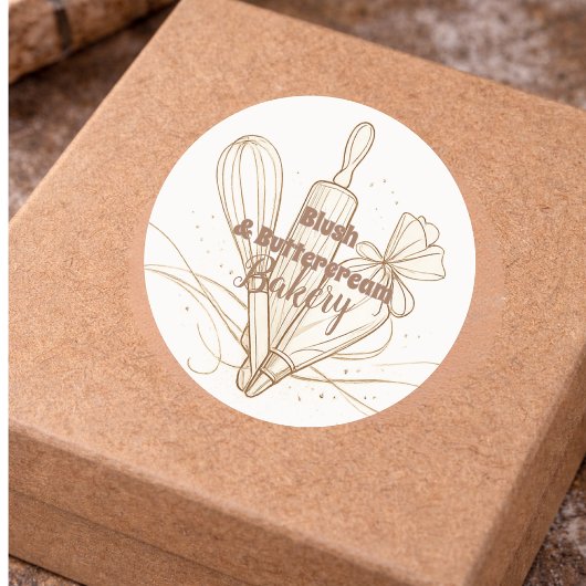 Sticker Rond Elegant Pastel Bakery Branding