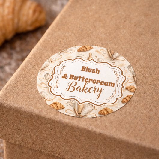 Sticker Rond Elegant Pastel Bakery Branding