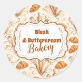 Sticker Rond Elegant Pastel Bakery Branding (Devant)