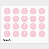 Sticker Rond Élégant Pastel Pink Nom du script Graduation Cap (Feuille)