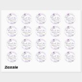 Sticker Rond Élégant Pastel Purple Fleurs de Fleurs de Fleur Me (Feuille)