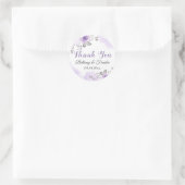 Sticker Rond Élégant Pastel Purple Fleurs de Fleurs de Fleur Me (Sac)