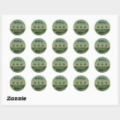 Sticker Rond Elégant patchwork shamrock irlandais à la mode (Feuille)
