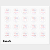 Sticker Rond Elegant Patriotic Fireworks | 4th of July Wedding (Feuille)
