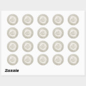 Sticker Rond Elegant Pearl 30e anniversaire de Mariage (Feuille)