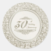 Sticker Rond Elegant Pearl 30e anniversaire de Mariage (Devant)