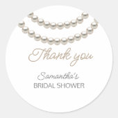 Sticker Rond Élégant Pearl Bridal Shower  (Devant)
