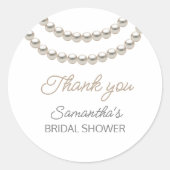 Sticker Rond Élégant Pearl Mariage Fête (Devant)