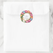 Sticker Rond Elégant Peony Bouquet Mariage (Sac)
