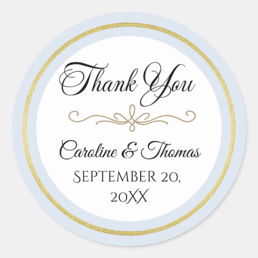 Sticker Rond Élégant Perle Or Script Mariage Romantique Perles (Devant)