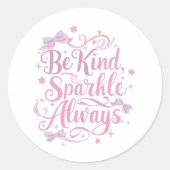 Sticker Rond Elegant Pink and Purple Sparkle Script (Devant)
