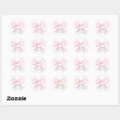 Sticker Rond Elegant Pink Bow Baby Shower (Feuille)