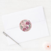 Sticker Rond Elegant Pink Carnations 50th Birthday Party (Enveloppe)
