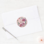 Sticker Rond Elegant Pink Carnations Baby Shower (Enveloppe)