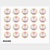 Sticker Rond Elégant Pink Cupcake Bakery emballage (Feuille)