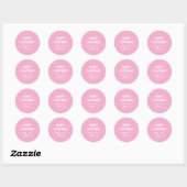Sticker Rond Elegant Pink Minimal Simple Modern Christmas (Feuille)