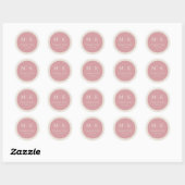 Sticker Rond Elegant Pink Minimalist Thank You (Feuille)