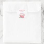 Sticker Rond Elégant Pink Peony Botanical Brunch Anniversaire (Sac)