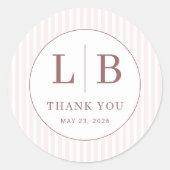 Sticker Rond Elegant Pink Thank You Note (Devant)