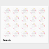 Sticker Rond Elegant Pink Watercolor Bakery Ingredient (Feuille)
