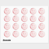 Sticker Rond Elegant Pink Watercolor Circle (Feuille)