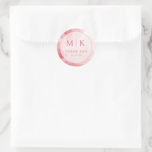 Sticker Rond Elegant Pink Watercolor Circle (Sac)