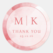 Sticker Rond Elegant Pink Watercolor Circle (Devant)