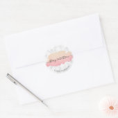 Sticker Rond Élégant planificateur rose or & or parties scintil (Enveloppe)
