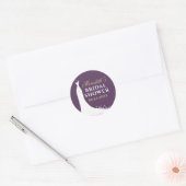 Sticker Rond Elegant Plum and Gold Wedding Gown Bridal Shower (Enveloppe)