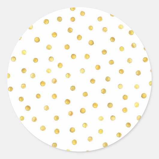 Sticker Rond Élégant point de confetti à huile d'or (Devant)