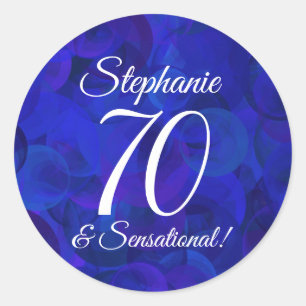 Sticker Rond Élégant Purple 70 et Sensationnel Anniversaire Fav