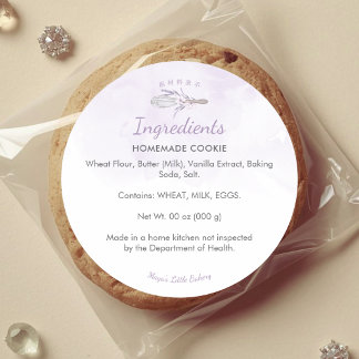 Sticker Rond Elegant Purple Whisk Ingredient Product