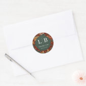 Sticker Rond Elegant Red Floral Pheasant Motive (Enveloppe)