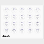 Sticker Rond Elegant Ribbon Romantic Wedding (Feuille)