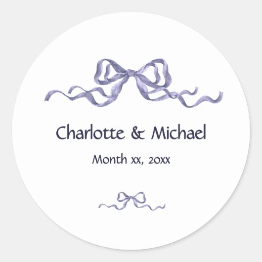 Sticker Rond Elegant Ribbon Romantic Wedding (Devant)