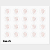 Sticker Rond Élégant rose Aquarelle Crest Baptême (Feuille)