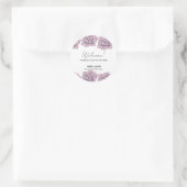Sticker Rond Elégant Rose aquarelle Mariage minimal Accueil (Sac)