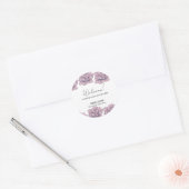 Sticker Rond Elégant Rose aquarelle Mariage minimal Accueil (Enveloppe)