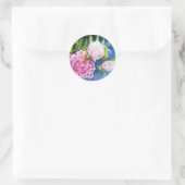 Sticker Rond Elégant rose blanc classique aquarelle floral (Sac)
