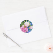 Sticker Rond Elégant rose blanc classique aquarelle floral (Enveloppe)