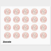 Sticker Rond Elégant Rose de calligraphie or Eyelash Cleanser (Feuille)