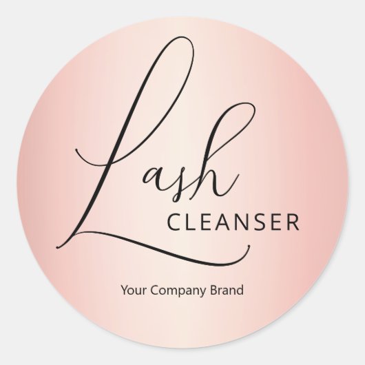 Sticker Rond Elégant Rose de calligraphie or Eyelash Cleanser (Devant)
