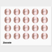Sticker Rond Elégant rose en cuivre ciseaux en or coiffeuse (Feuille)
