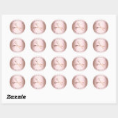 Sticker Rond Elégant rose en cuivre ciseaux en or coiffeuse (Feuille)
