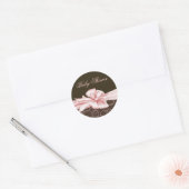 Sticker Rond Elégant rose et Baby shower Brown (Enveloppe)