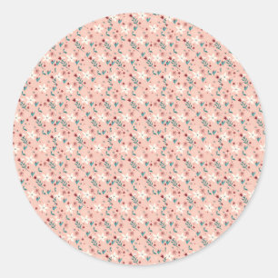 Sticker Rond Élégant rose froral