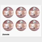Sticker Rond Elégant Rose Gold Burgundy Parties scintillant éto (Feuille)