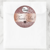 Sticker Rond Elégant Rose Gold Burgundy Parties scintillant éto (Sac)