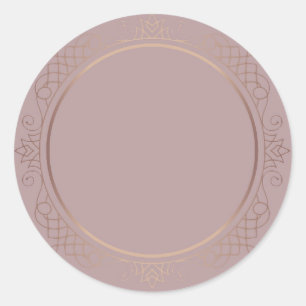 Sticker Rond Élégant Rose Gold Modèle Vierge Tendance Moderne
