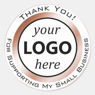 Sticker Rond Élégant Rose Golden Vintage rose Merci Signet